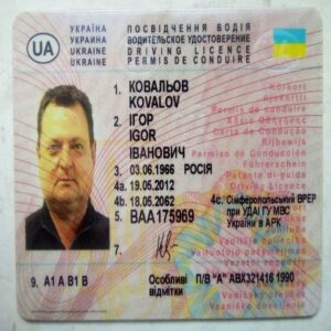 Ukrainian Driving License 1